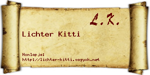 Lichter Kitti névjegykártya